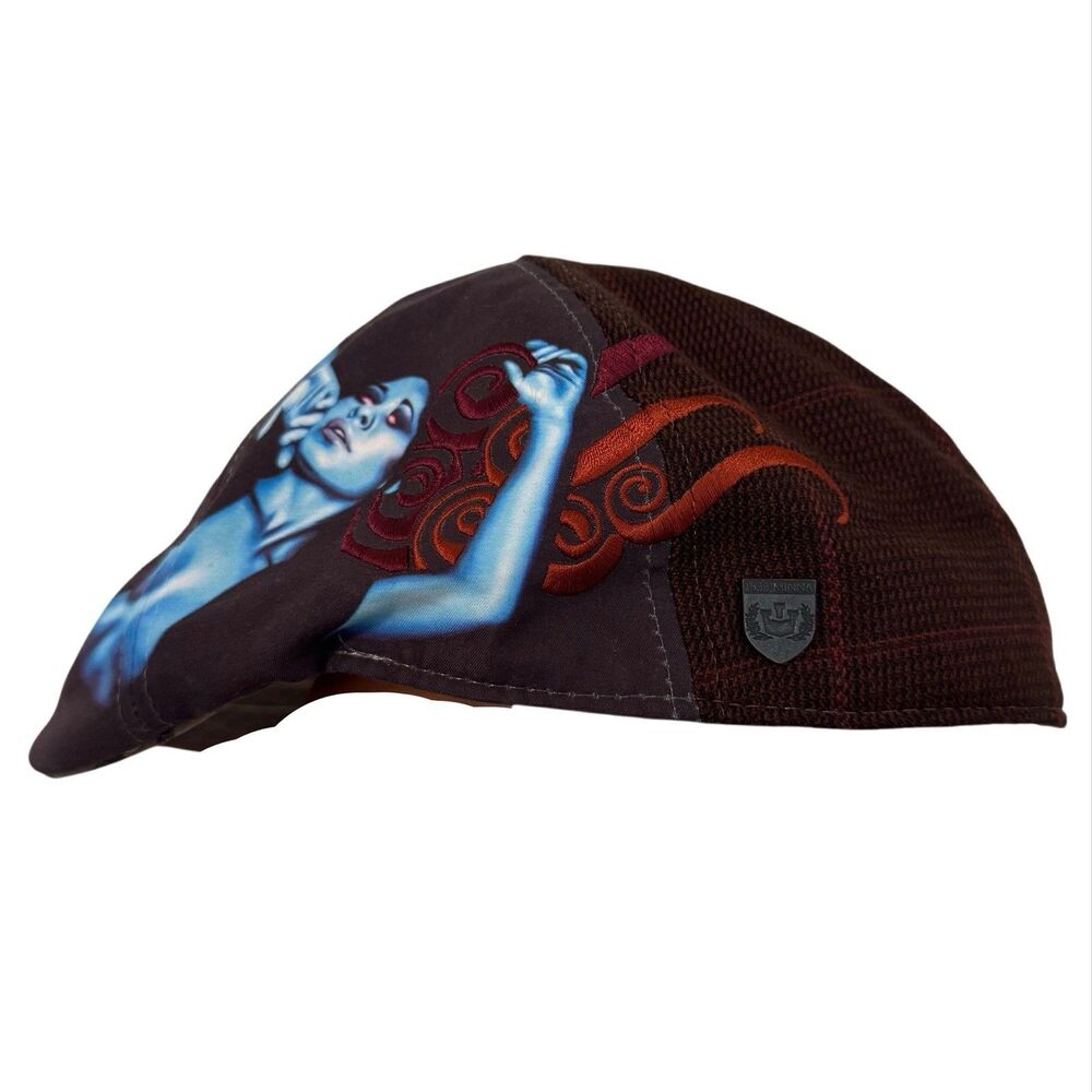 1333 Minna Newsboy Cap Goorin Bros Embroidered Woman Art Hat XL RARE Y2K Artsy